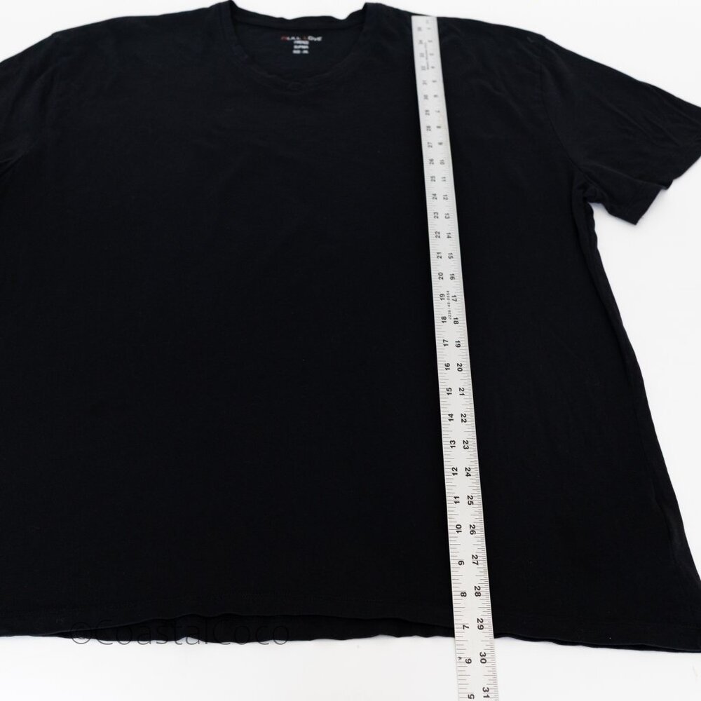 Set of 2 Supima Cotton Mens 3XL V-neck T-shirt Black Firenze Italian Classic Tee - Picture 8 of 9